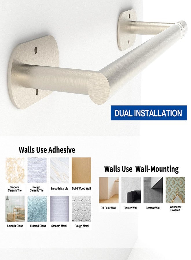 Ruacq Brushed Nickel Paper Towel Holder Self Adhesive Double Post Pivoting Round Base Under Cabinet Paper Towel Holder for Kitchen Self-Adhesive or Drill mounting - Image 4