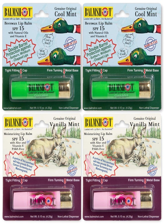BALMSHOT Lip Balm 4 Pack (Minty Combo Variety Pack) - Image 1