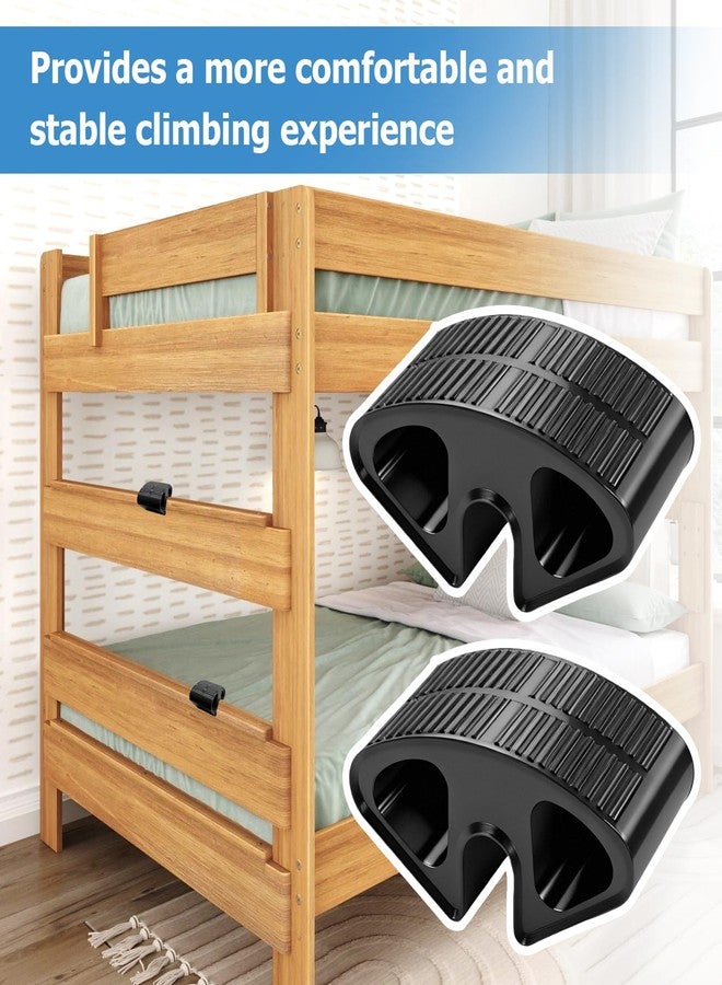 Canumer 2PCS Bunk Bed Ladder Pads - Durable Loft Bed Step Stool, Anti-Slip Steps Pads, Easy Snap-On Design, Fits Most Bunk Beds Steps & College Dorm Beds Ladders (Black) - Image 3