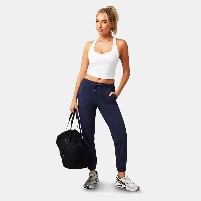 Fabletics White Women's Anywhere Cropped Built-In Bra Training Tank Top for Women | Best Price UAE