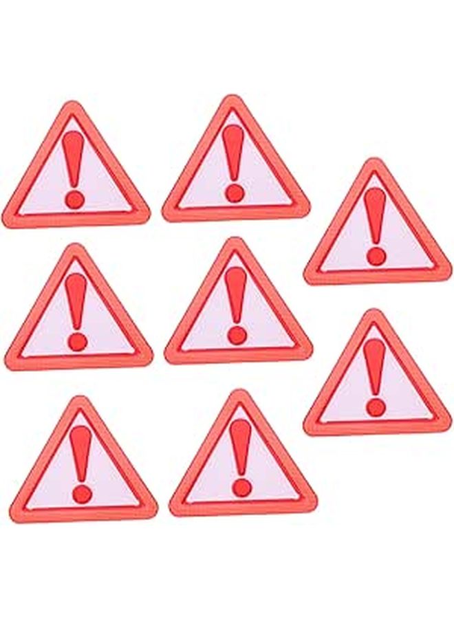 8 Pcs Reflective Triangle Warning Signs for Trucks Weather Resistant Adhesive Safety Reflectors - Image 1