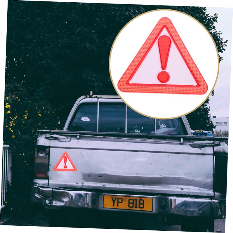 8 Pcs Reflective Triangle Warning Signs for Trucks Weather Resistant Adhesive Safety Reflectors - Image 5