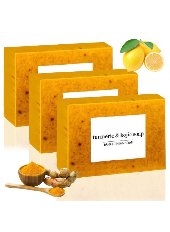 guluxly Lemon Turmeric Kojic Soap Fragrance, Lemon Turmeric & Kojic Soap Bar for Face and Body for All Skin Types - Image 1