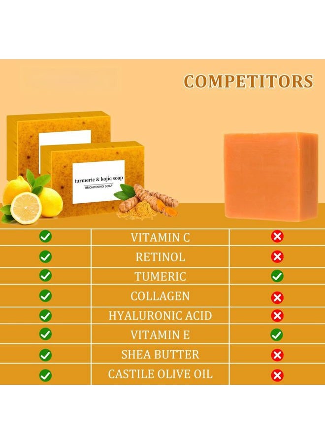 guluxly Lemon Turmeric Kojic Soap Fragrance, Lemon Turmeric & Kojic Soap Bar for Face and Body for All Skin Types - Image 2