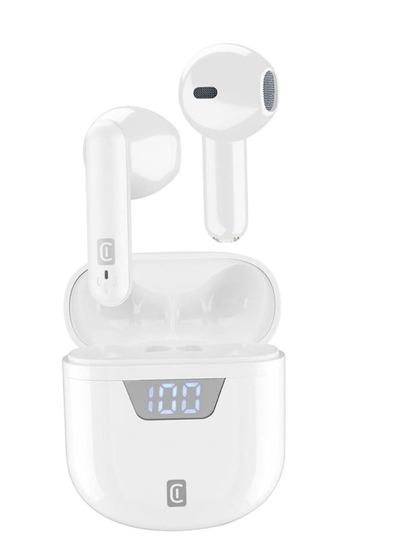 Cellularline - The Cellularline SEEK Wireless Headset Delivers a Superior Sound Experience with a sleek, Ergonomic Design. Its Bluetooth Compatibility Ensures Seamless Connectivity With Various Devices, Offering Users a Convenient And Cable-Free Audio Aolution For Music, Calls, And Entertainment ( WHITE ) - Image 1