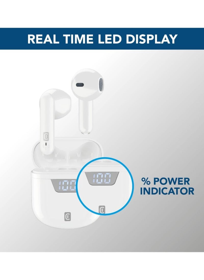 Cellularline - The Cellularline SEEK Wireless Headset Delivers a Superior Sound Experience with a sleek, Ergonomic Design. Its Bluetooth Compatibility Ensures Seamless Connectivity With Various Devices, Offering Users a Convenient And Cable-Free Audio Aolution For Music, Calls, And Entertainment ( WHITE ) - Image 1