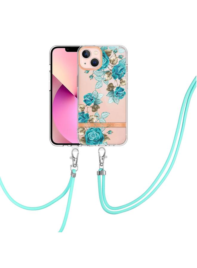 اس-توب جراب لهاتف iPhone 13 من سلسلة Flowers TPU مع حبل - Image 1