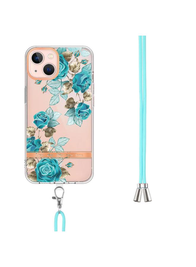 اس-توب جراب لهاتف iPhone 13 من سلسلة Flowers TPU مع حبل - Image 3