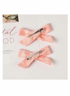 KASTWAVE Girl Hairpins Solid Color Slub Cotton Linen Cloth art Bow Hairpin Children's Hair Accessories(20pcs)  - Image 4