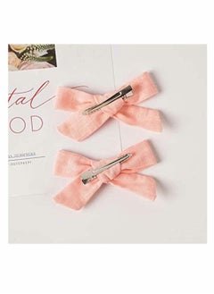 KASTWAVE Girl Hairpins Solid Color Slub Cotton Linen Cloth art Bow Hairpin Children's Hair Accessories(20pcs)  - Image 4