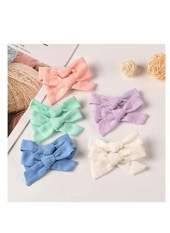 KASTWAVE Girl Hairpins Solid Color Slub Cotton Linen Cloth art Bow Hairpin Children's Hair Accessories(20pcs)  - Image 5