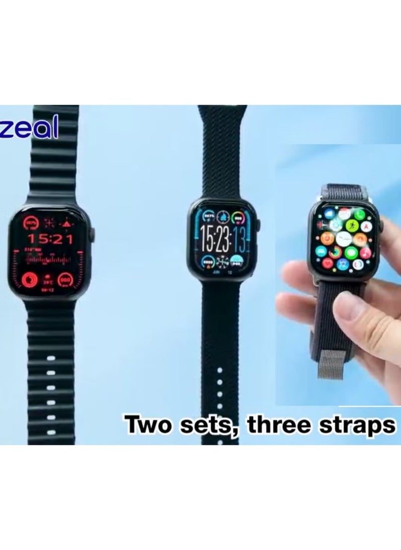 Telzeal S10 Pro AMOLED Display Smart Watch with 3 Pairs of Straps, Wireless Charger – Stylish, High-Resolution Display, Fitness Tracking, Heart Rate Monitoring, and More – Black - Image 4
