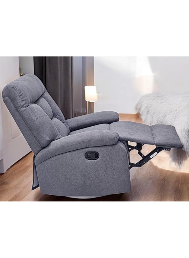Multi Home Furniture Best Single Recliner 360 Sofa MH-03844 FABRIC Modern Rocker Ergonomic Lounge 360 Degree Swivel With Single Sofa Seat Living Room Chair (grey)  - Image 2