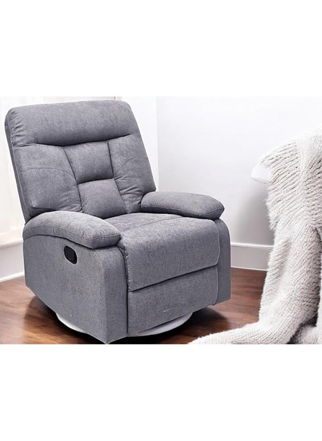 Multi Home Furniture Best Single Recliner 360 Sofa MH-03844 FABRIC Modern Rocker Ergonomic Lounge 360 Degree Swivel With Single Sofa Seat Living Room Chair (grey)  - Image 3