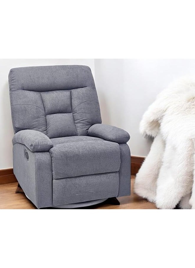 Multi Home Furniture Best Single Recliner 360 Sofa MH-03844 FABRIC Modern Rocker Ergonomic Lounge 360 Degree Swivel With Single Sofa Seat Living Room Chair (grey)  - Image 5