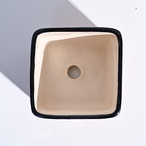 UGAOO Square Rose Red Ceramic Pot - Diameter 3.5 Inch | Ceramic Planter for Indoor Outdoor Plants | Flower Pot for Home, Office, Balcony, Garden Decor - Image 5
