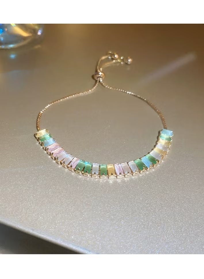 بيوينتي سوار من الميكا مطلي بالذهب ومرصع بزهرة الزركونيا، عالي الجودة، حلو للاستخدام اليومي، متعدد الاستخدامات