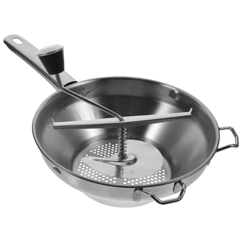 Lurrose Stainless Steel Masher Mash Potatoes Masher Potato Masher Stainless Steel Potato Ricer for Mashed Potatoes Stainless Steel Mash Strainer To Rotate Potato Chips Handheld - Image 1