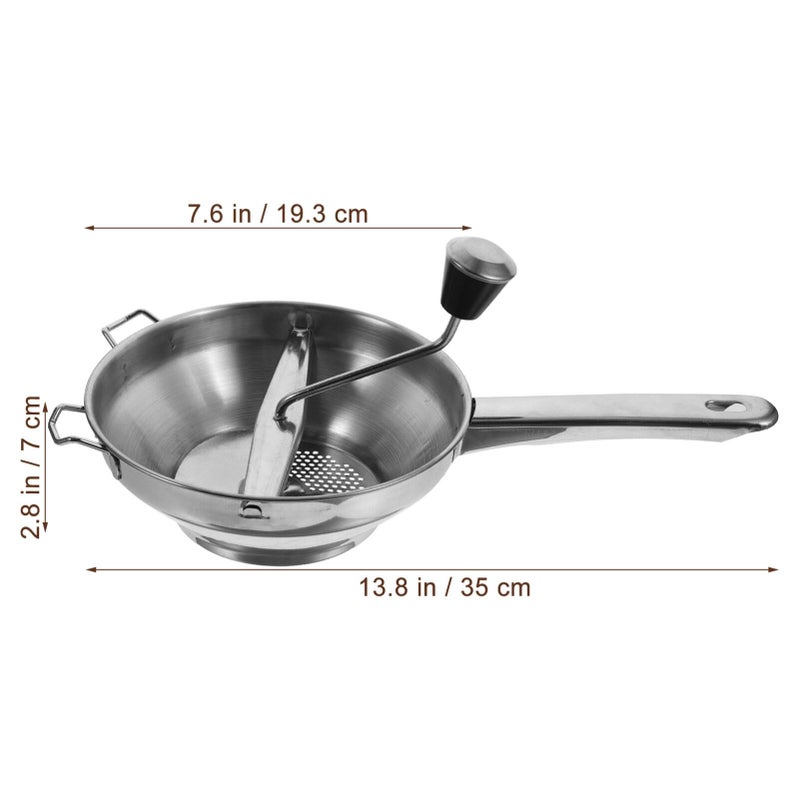 Lurrose Stainless Steel Masher Mash Potatoes Masher Potato Masher Stainless Steel Potato Ricer for Mashed Potatoes Stainless Steel Mash Strainer To Rotate Potato Chips Handheld - Image 2