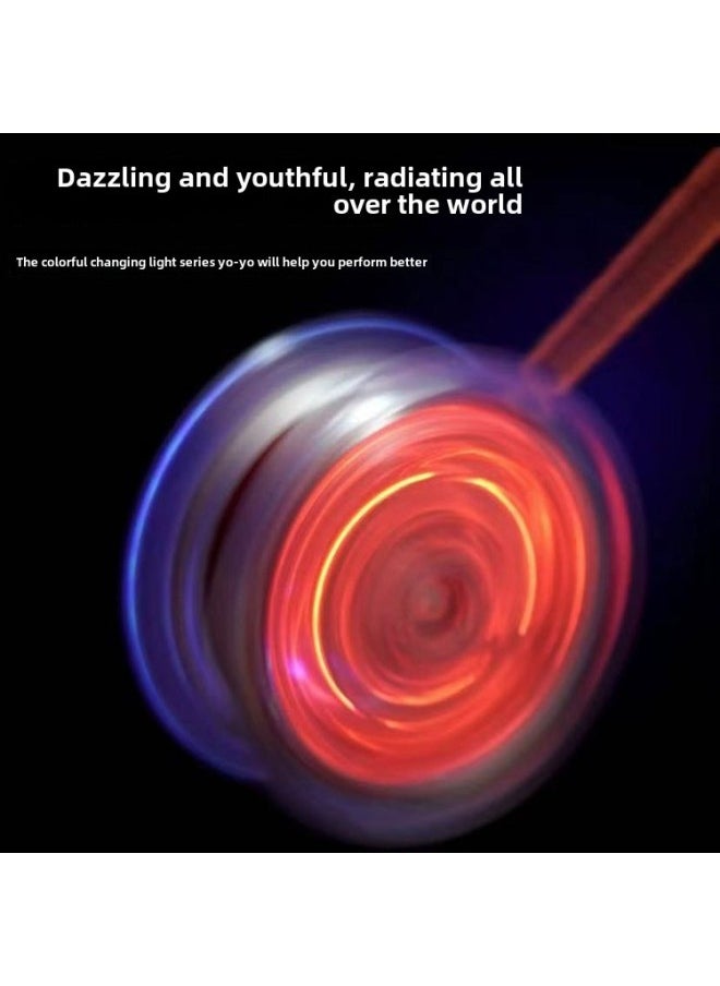 Generic - Cyber Red Yo-Yo Children's Luminous Yo-Yo Yoyo Live Sleep Automatic Swing Boy Uu Ball Beginner Beginner-Color: Prairie Green + Deep Sea Blue (2 Finger Cots + 4 Ropes Free) - Image 1