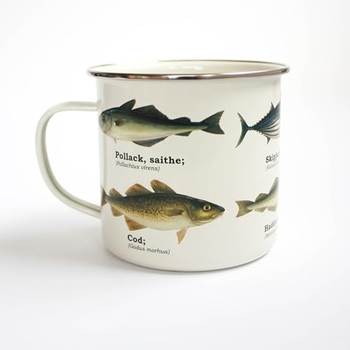 Gift Republic Fish Enamel Mug, 1 Count (Pack of 1), multi, 450 milliliters - Image 4