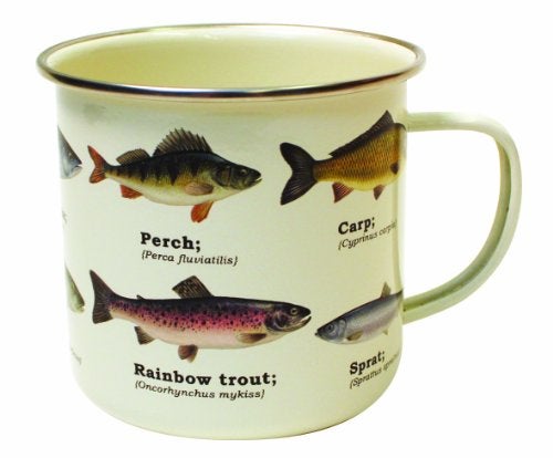 Gift Republic Fish Enamel Mug, 1 Count (Pack of 1), multi, 450 milliliters - Image 1