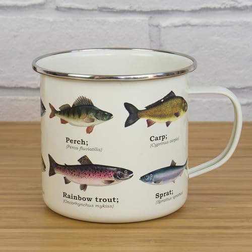 Gift Republic Fish Enamel Mug, 1 Count (Pack of 1), multi, 450 milliliters - Image 5