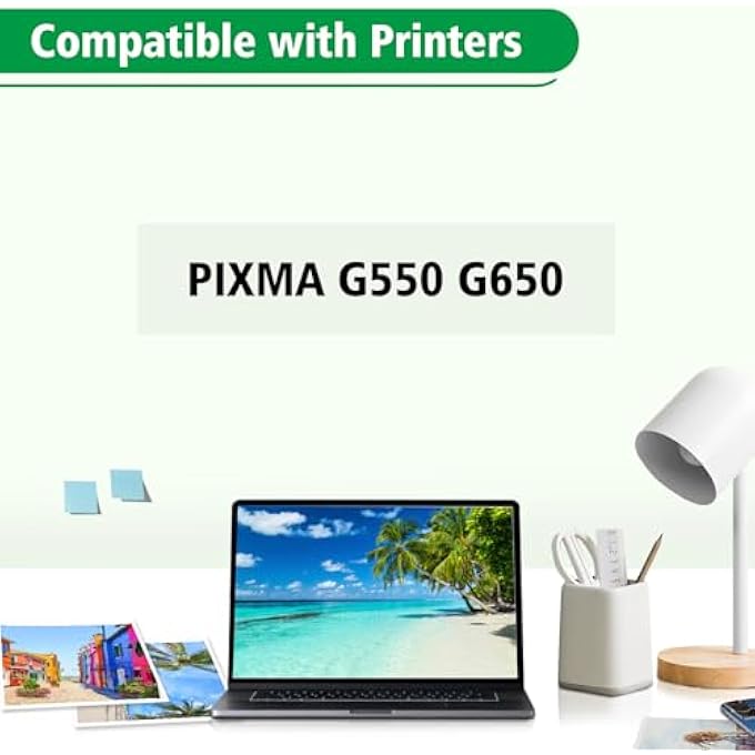GI53 GI-53 INK COMPATIBLE WITH PIXMA GI-53 GI 53 INK BOTTLES FOR G550 G650 PRINTERS (7-PACK, 2 BLACK/CYAN/MAGENTA/YELLOW/RED/GREY) - Image 3