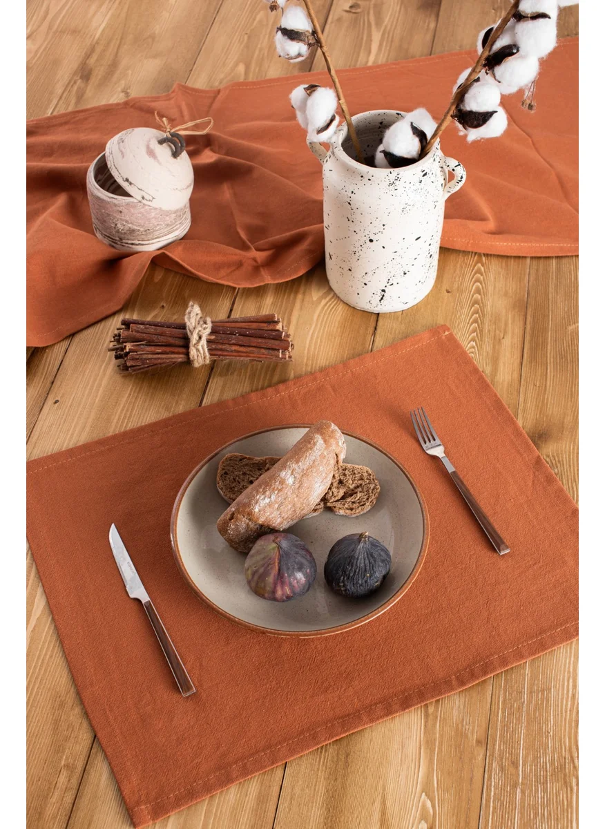 Wellstil Set of 6 Premium Linen Cinnamon Placemats 35 x 45