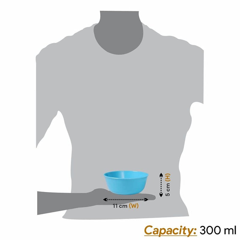 Wonder Sigma 300 Microwave Safe Multipurpose Plastic Bowl Set, 6 pc Bowl 300 ml, Cyan Yellow Green Color, - Image 3