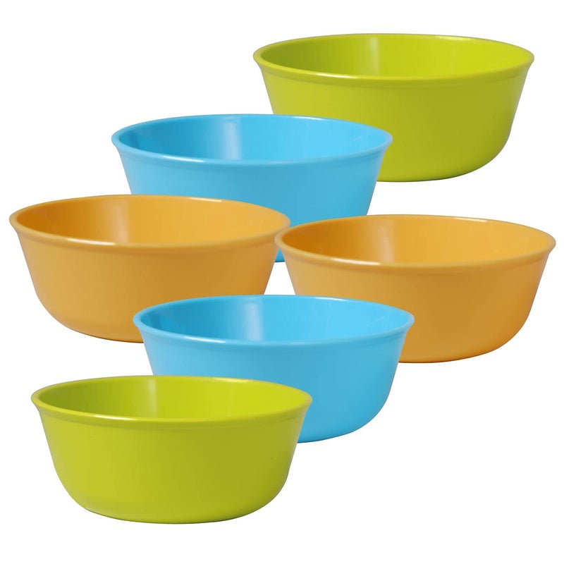 Wonder Sigma 300 Microwave Safe Multipurpose Plastic Bowl Set, 6 pc Bowl 300 ml, Cyan Yellow Green Color, - Image 1