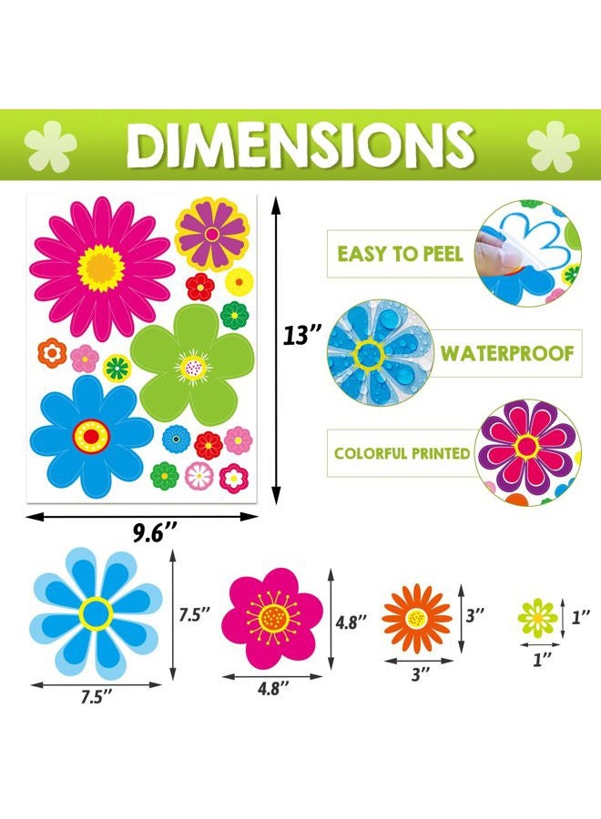 Fancy Land Daisy Stickers Flower Car Decals 180Pcs for Truck Bumper Mirror Wall Window Clings Laptop Decoration 12 Sheets - Image 2