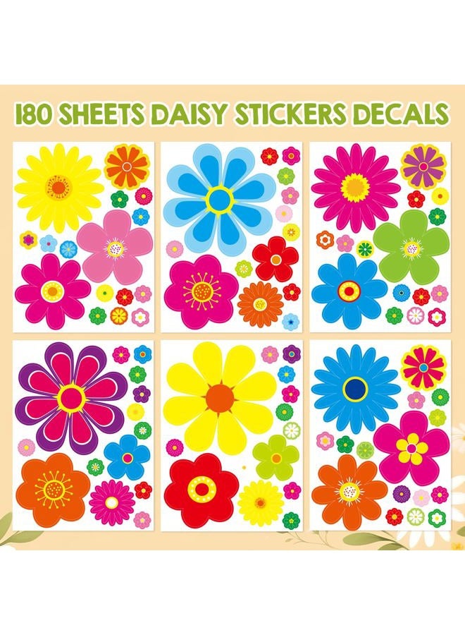 Fancy Land Daisy Stickers Flower Car Decals 180Pcs for Truck Bumper Mirror Wall Window Clings Laptop Decoration 12 Sheets - Image 3