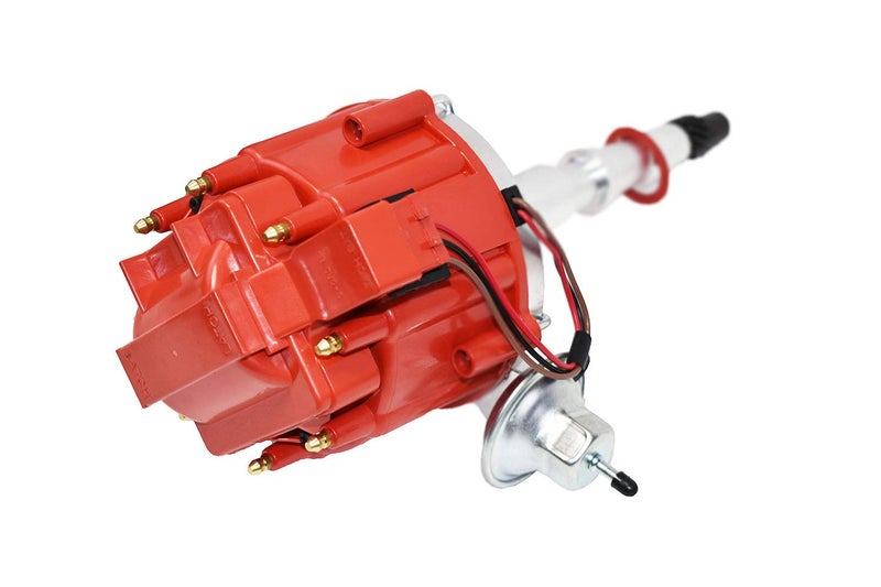A-Team Performance - HEI Complete Distributor 65K Coil - Compatible with SBC/BBC Chevy AMC Jeep V8 304 360 390 401 One Wire Installation Red Cap - Image 2