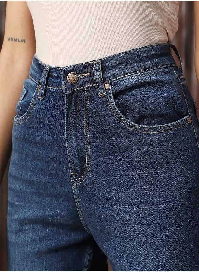 HIGH STAR - Women Jeans in Blue featuring Skinny fit fit with a washed pattern, regular length, secured with button closure, crafted from cotton – an essential addition to your stylish collection. - Image 1