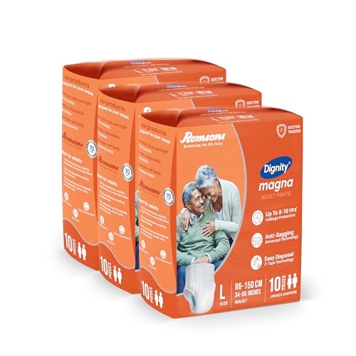 DIGNITY Magna Pant Style Adult Diapers - L (30 Pieces) With Wetness Indicator and Leakage Protection Upto 8-10 Hrs. - Image 1