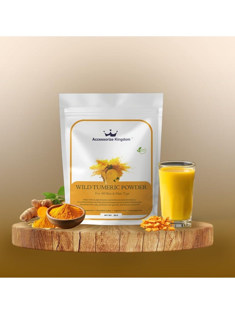 Accessories 22 Wild Turmeric Powder (50gm) â€“ 100% Natural & Pure | Suitable for Skin & Hair | Reduces Pigmentation, Enhances Skin Glow & Treats Acne | Strengthens Hair, Promotes Growth & Soothes Scalp - Image 3