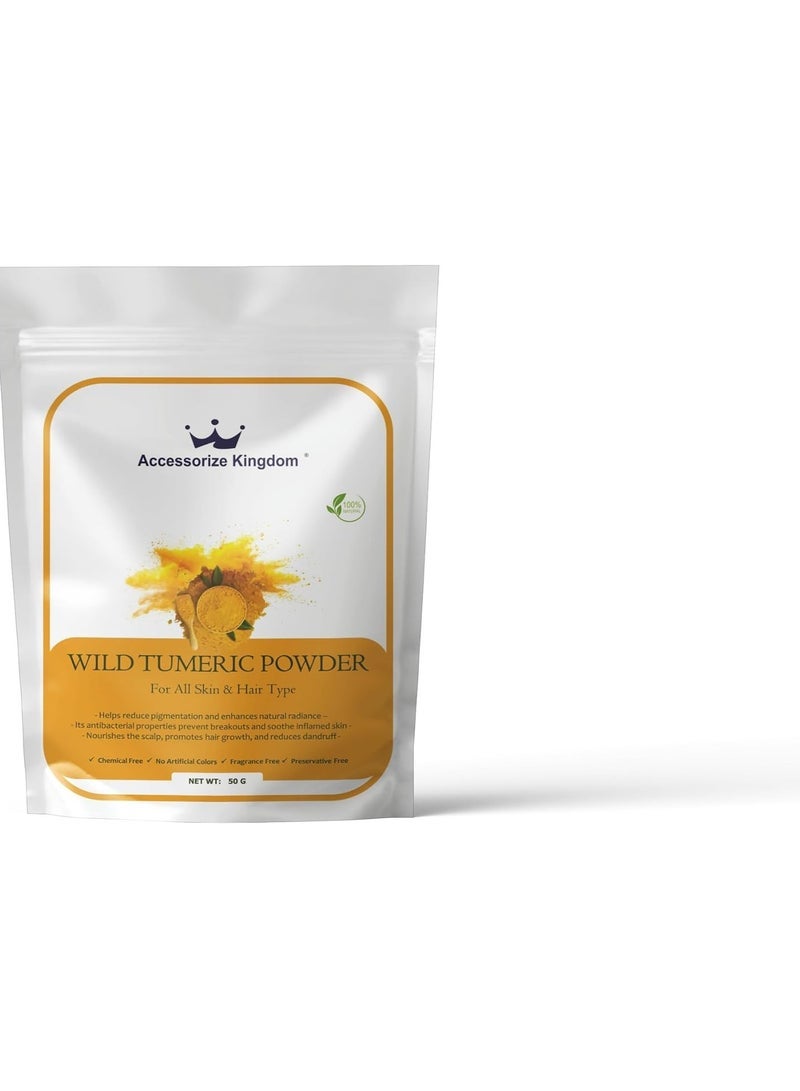 Accessories 22 Wild Turmeric Powder (50gm) â€“ 100% Natural & Pure | Suitable for Skin & Hair | Reduces Pigmentation, Enhances Skin Glow & Treats Acne | Strengthens Hair, Promotes Growth & Soothes Scalp - Image 4
