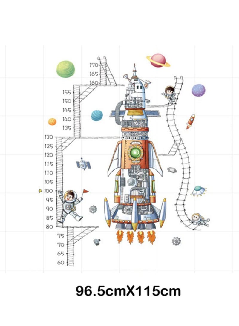 Cartoon Spaceship Astronaut Rocket Height Chart Sticker Growth Measurement Removable Wall Decal Children Kids Baby Home Room Nursery DIY Decorative Art Mural - Image 5