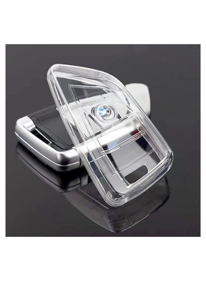 7Cylinder Soft TPU Durable Key Fob Cover Compatible with BMW 1, 2, 3, 5, 6 Series, X1, X2, X3, X5, X6, X7 -Transparent. - Image 1