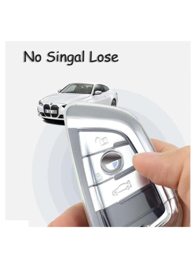 7Cylinder Soft TPU Durable Key Fob Cover Compatible with BMW 1, 2, 3, 5, 6 Series, X1, X2, X3, X5, X6, X7 -Transparent. - Image 3