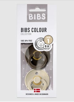 Baby BIBS Latex Colour Pacifier (2 Pack) Pacifier  Baby Dark Oak/Sand  - Image 1