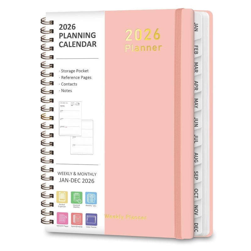 VALOME 2026 Planner, Weekly and Monthly Calendar Academic Planner, Jan 2026 - Dec 2026, Planning Agenda Book for Desk Accessories and School Supplies - A5 (6.3'' x 8.5'') - Image 1
