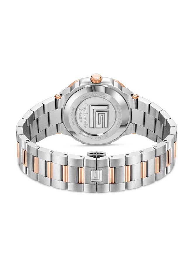 Guy Laroche Charlie 45.5mm Men's Multifunction Swiss Watch with Two-tone Stainless Steel Bracelet  - Image 3