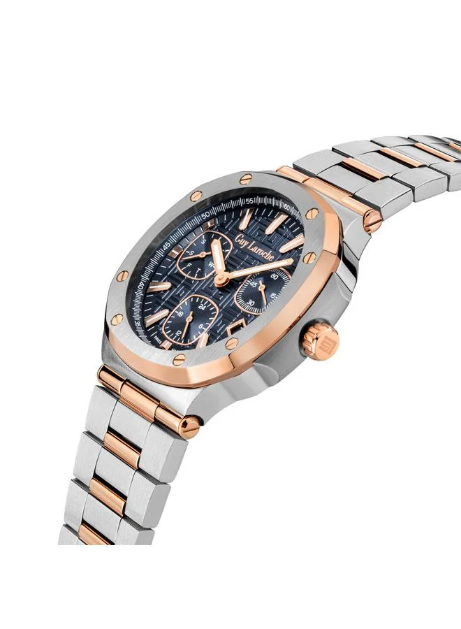 Guy Laroche Charlie 45.5mm Men's Multifunction Swiss Watch with Two-tone Stainless Steel Bracelet