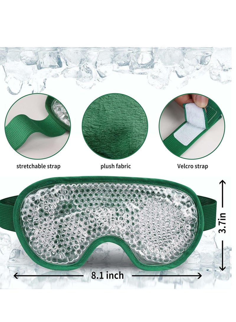 J JIMOO Cooling Eye Mask with Gel Bead, Reusable Cold Compress Ice Pack Sleeping Eye Cooling Pads for After Eyelid Surgery, Puffiness, Puffy Eyes, Headache, Migraine Relief(Dark Green) - Image 4