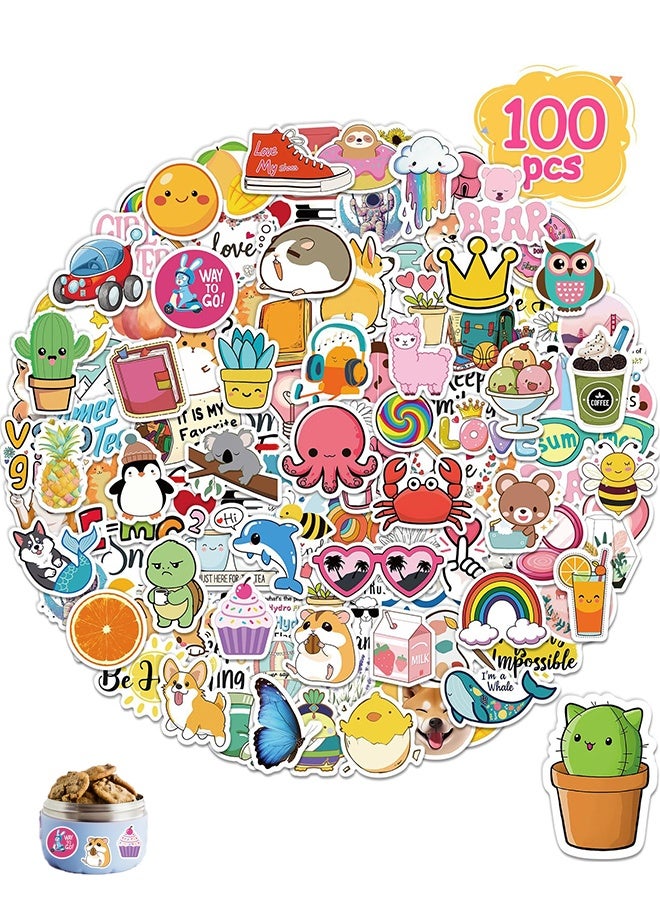 Lemon 100 Pcs Sticker for Water Bottles, Cute Vinyl Waterproof Vsco Laptop Stickers for School Students Gifts for Kids Teens Girls - Image 1