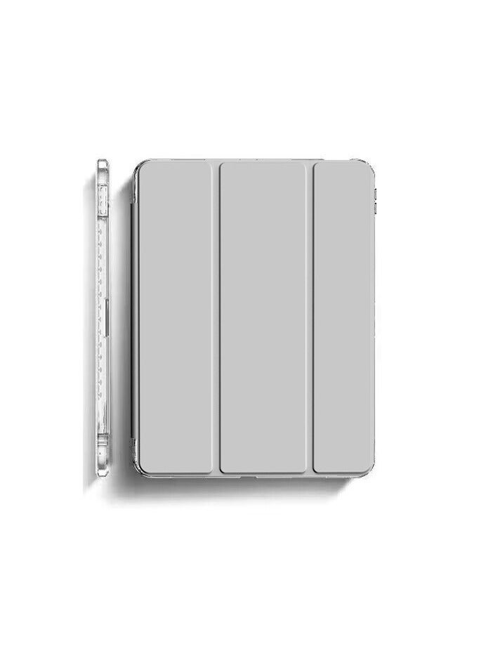 Case for iPad Pro13 Inch with Pencil Holder, Clear Transparent Back Shell Slim Stand Shockproof Tablet Cover, Auto Wake/Sleep (Grey)