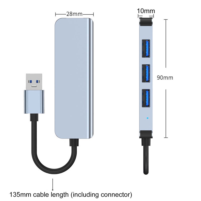 2013U 4-in-1 USB Hub Splitter Multi-port USB 3.0 Adapter with USB3.0*1+USB2.0*3 Portable USB Extension for Laptop Computer USB Peripherals - Image 2