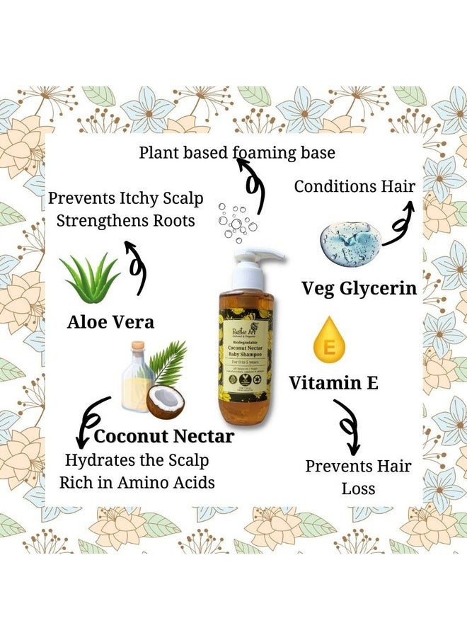 Rustic Art - Coconut Nectar Baby Natural Shampoo | Aloevera, Lavender | Sulphate & Paraben Free | Biodegradable, Organic | 210G - Image 1